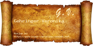 Gehringer Veronika névjegykártya
